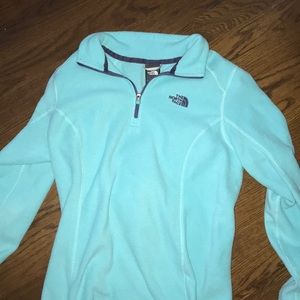 light blue northface fleece pullover winter